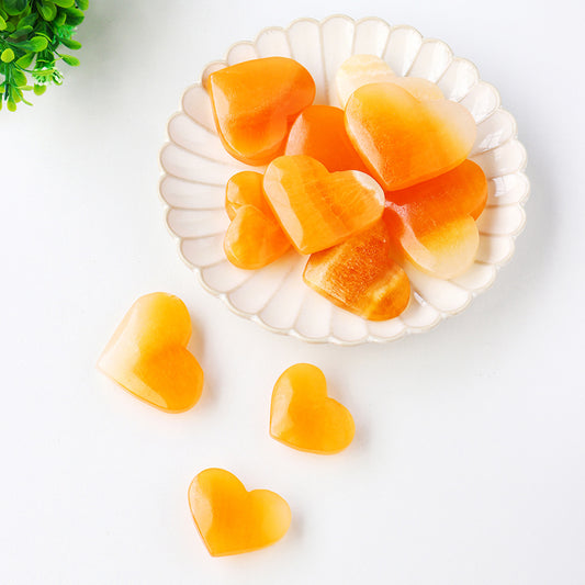 orange calcite heart