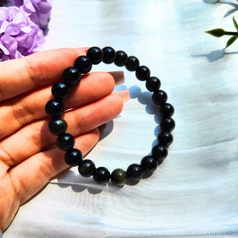 golden sheen obsidian bracelet