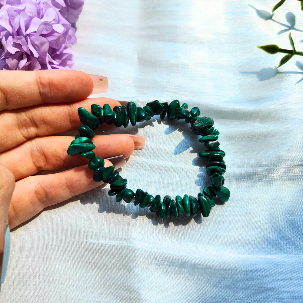 malachite chip bracelet