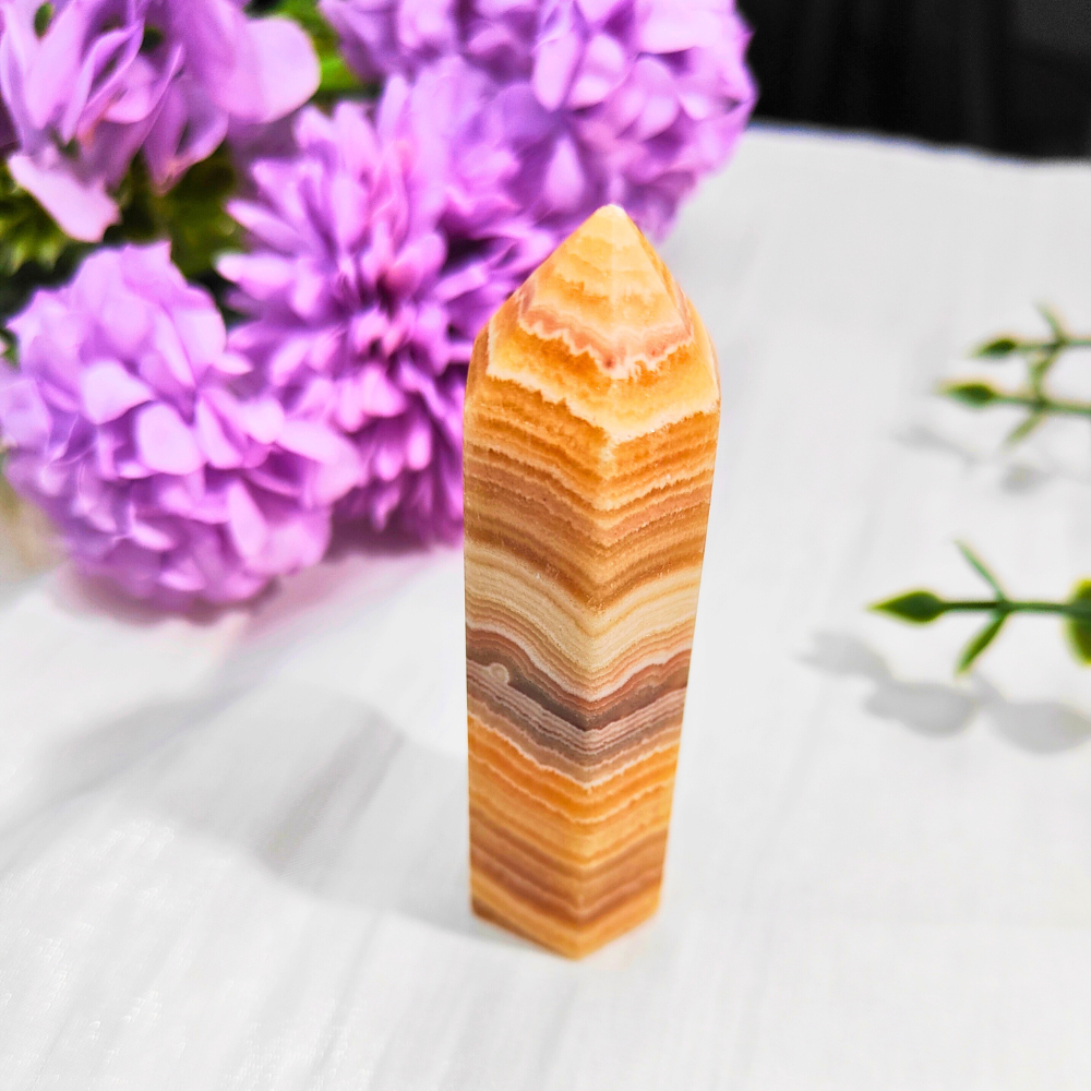 orange calcite tower