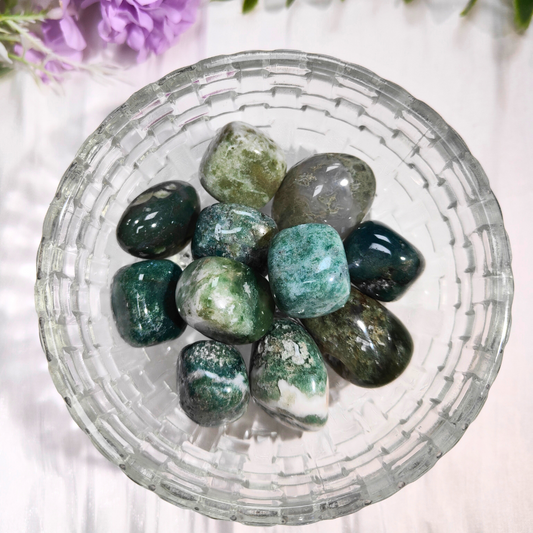 moss agate tumble