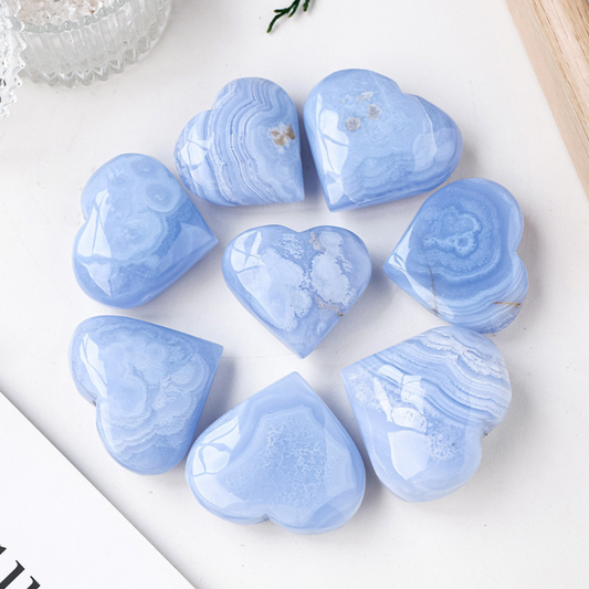 blue lace agate heart