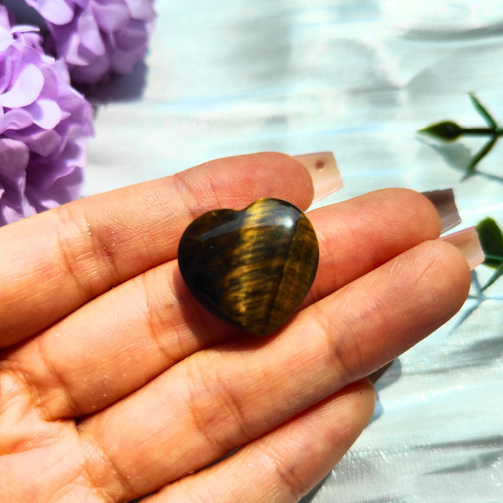 tiger eye mini heart