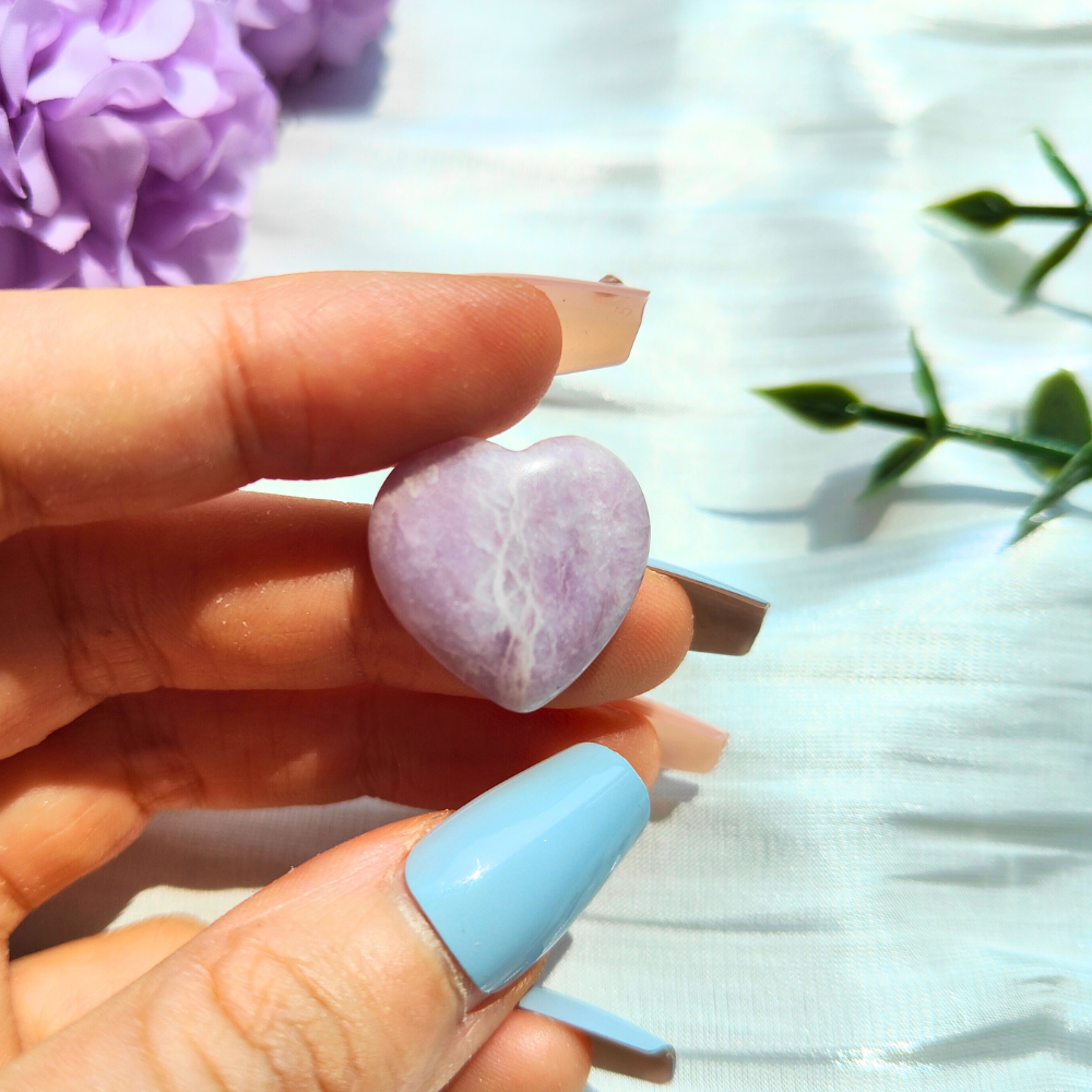 lepidolite mini heart