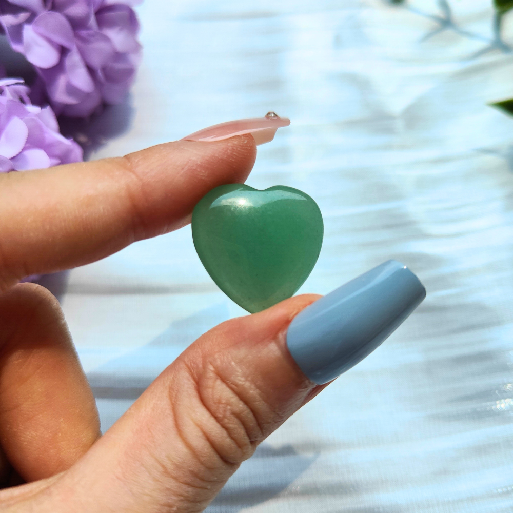 green aventurine mini heart