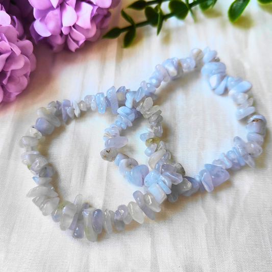 BLUE LACE AGATE CHIP BRACELET