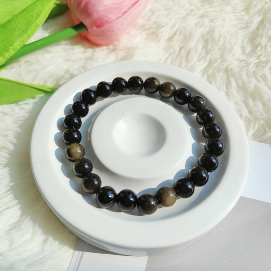 GOLDEN SHEEN OBSIDIAN BRACELET